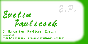 evelin pavlicsek business card